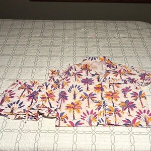 Floral Shirt and Shorts Pajama Set